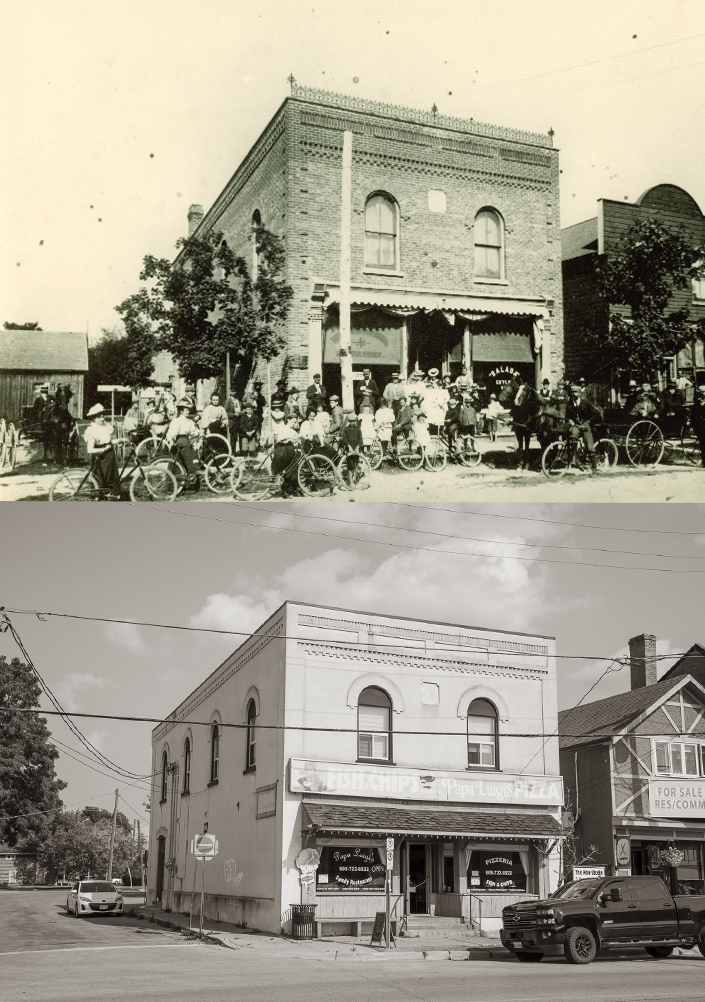 historic photo of grocery store on High Street in Sutton Ontario