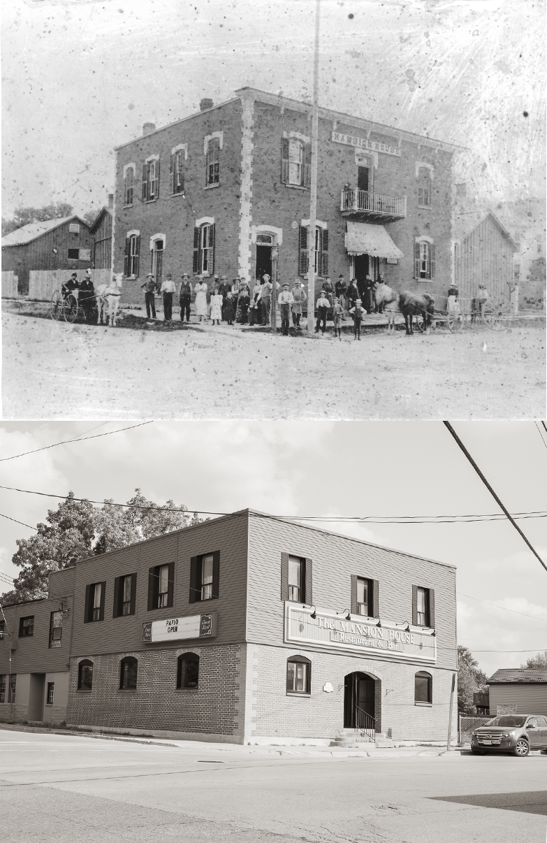 historic photo of Mansion House Hotel on High Street in Sutton Ontario