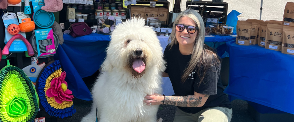 Jen Radley with dog from ADR Pet Stores in Georgina
