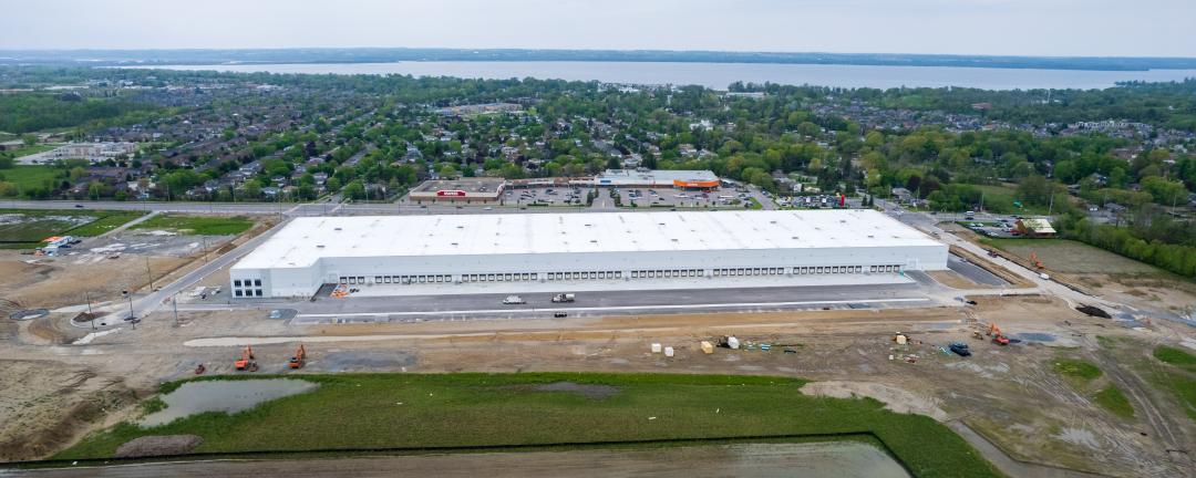 first building in the Keswick Business Park with lake simcoe in the distance